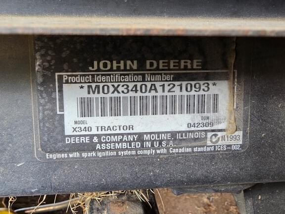 Image of John Deere X340 equipment image 4