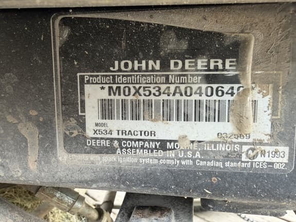 Image of John Deere X534 equipment image 2