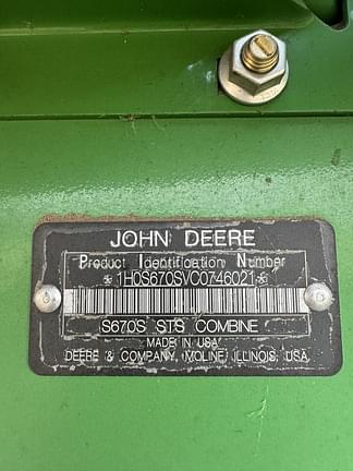 Image of John Deere S670 equipment image 4