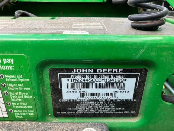 Image of John Deere Z445 equipment image 3
