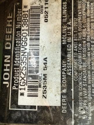 Image of John Deere Z535M equipment image 4