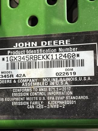 Image of John Deere Z345R equipment image 4
