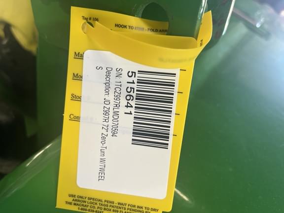Image of John Deere Z997R equipment image 3