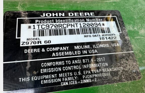 Image of John Deere Z970R equipment image 4