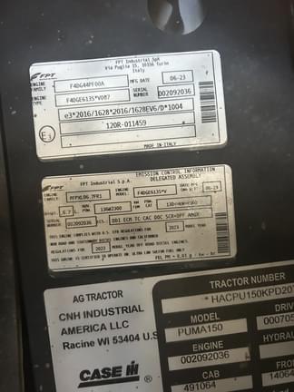 Image of Case IH Puma 150 equipment image 3