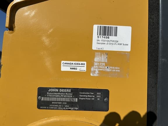 Image of John Deere 331G equipment image 3