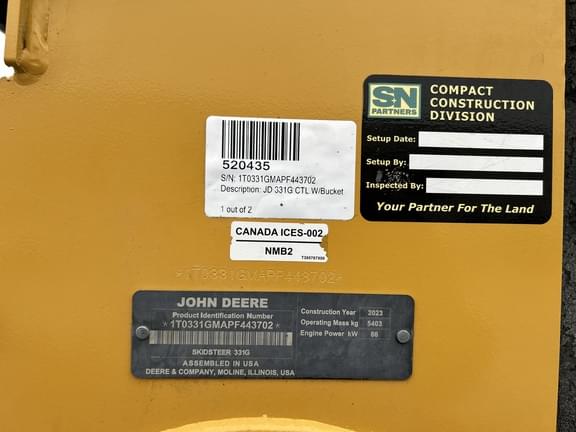 Image of John Deere 331G equipment image 3