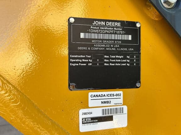Image of John Deere 672G equipment image 2
