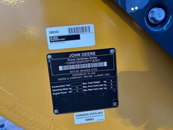 Image of John Deere 672G equipment image 2