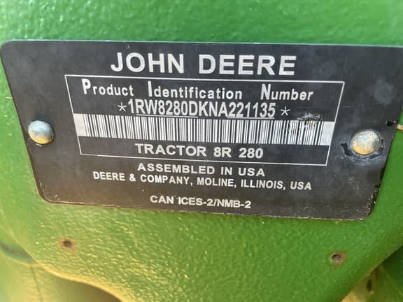 Image of John Deere 8R 280 equipment image 1