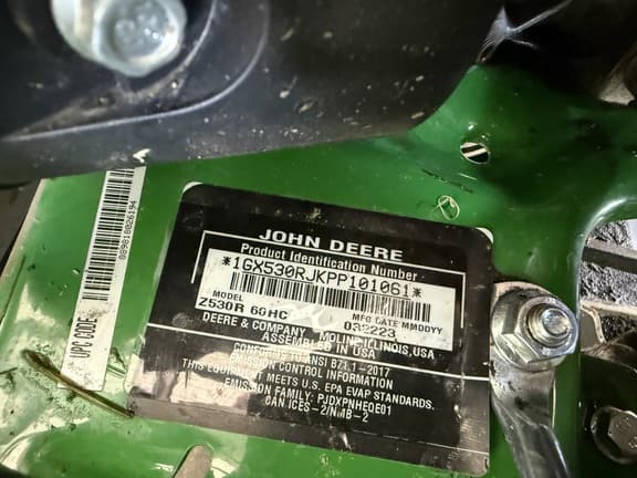 Image of John Deere Z530R equipment image 4