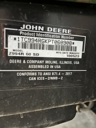 Image of John Deere Z994R equipment image 4