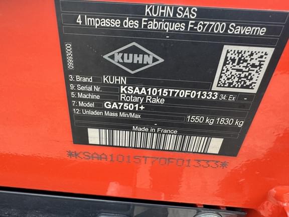 Image of Kuhn GA7501+ equipment image 1