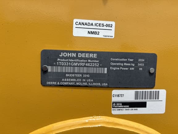 Image of John Deere 331G equipment image 2