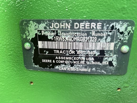 Image of John Deere 8RT 340 equipment image 4