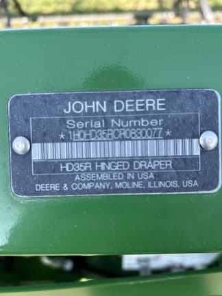 Image of John Deere HD35R equipment image 1