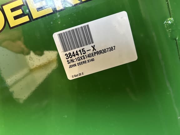 Image of John Deere S140 equipment image 2