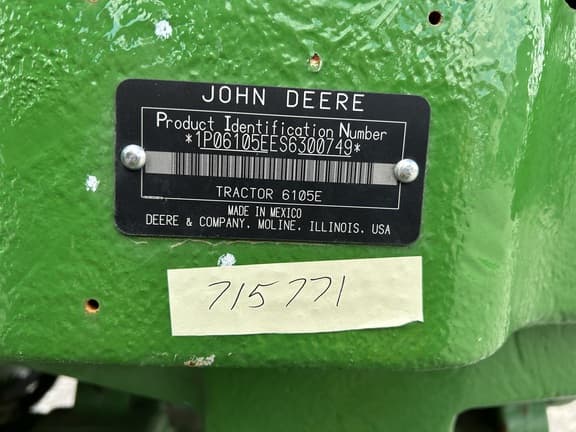 Image of John Deere 6105E equipment image 1