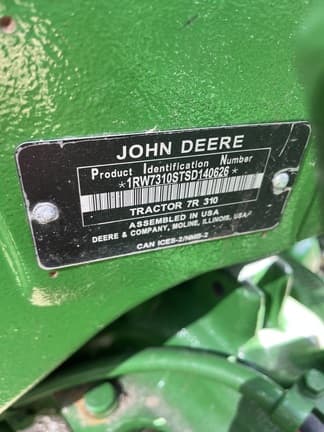 Image of John Deere 7R 310 equipment image 1