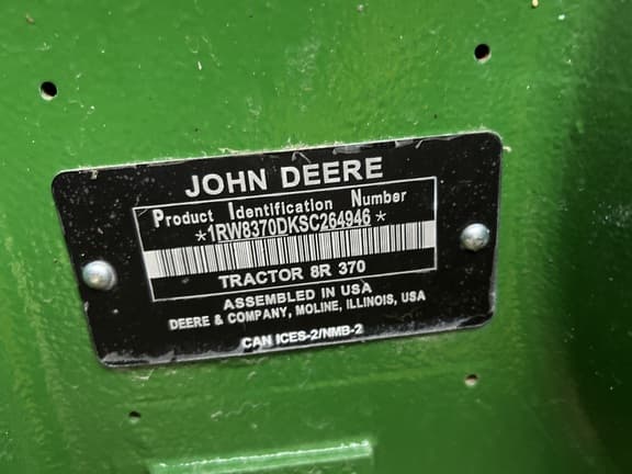 Image of John Deere 8R 370 equipment image 3