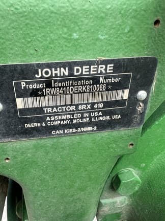 Image of John Deere 8RX 410 equipment image 2