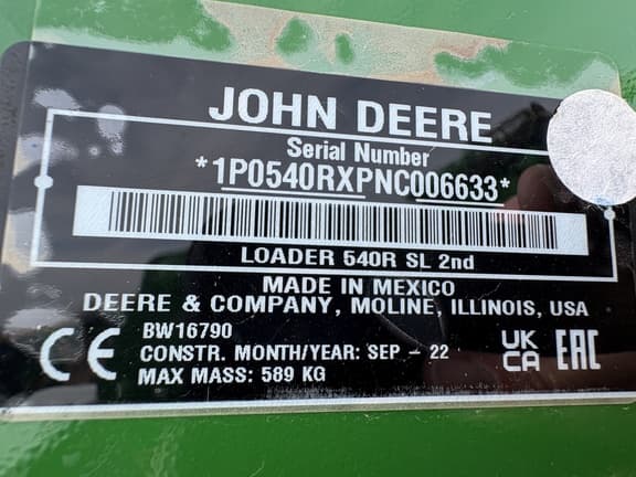 Image of John Deere 540R equipment image 4